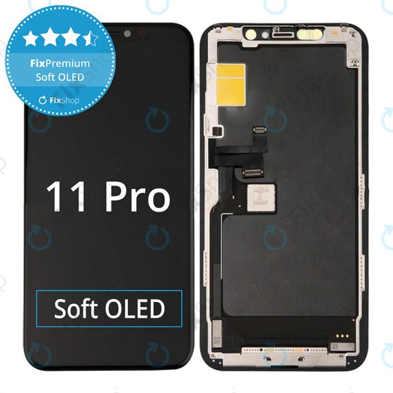 Display Soft OLED für iPhone 11 Pro, Touchscreen-Glas mit Rahmen, FixPremium