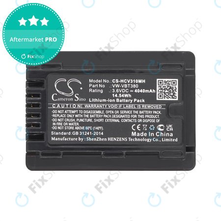 Akku batterie für Panasonic HC-550EB, 4040mAh, Li-Ion, 3.6V, VW-VBT380, HQ