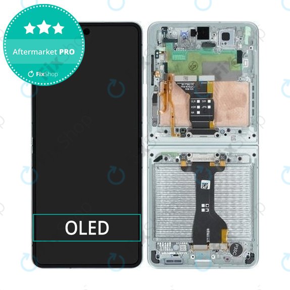 Samsung Galaxy Z Flip 7 F766B - LCD Display + Touchscreen Front Glas + Rahmen (Mint) OLED