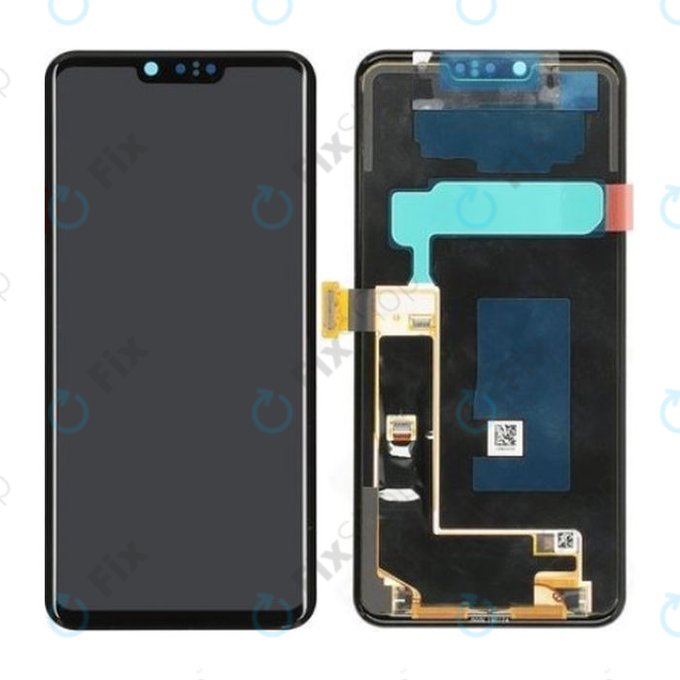 LG G8 ThinQ - LCD Display + Touchscreen front Glas + Rahmen (Platinum Gray)