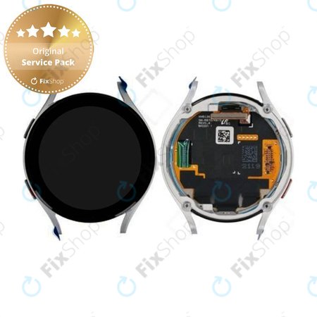 Samsung Galaxy Watch 4 44mm R870, R875 - LCD Display + Touchscreen Front Glas + Rahmen (Silver) - GH97-26410B Genuine Service Pack