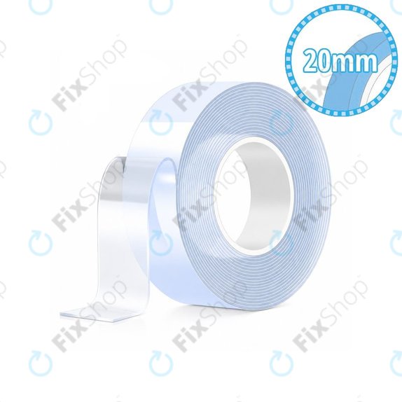 Doppelseitiges wasserfestes Klebeband, 20mm x 5m x 2mm, transparent