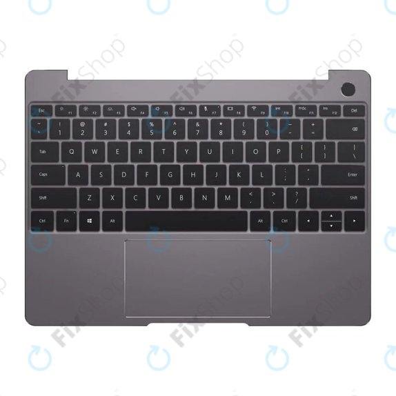 Huawei MateBook 13 2020 - Abdeckung C (Armlehne) + Tastatur + Touchpad UK Verzia (Space Grey) - 02353MAW