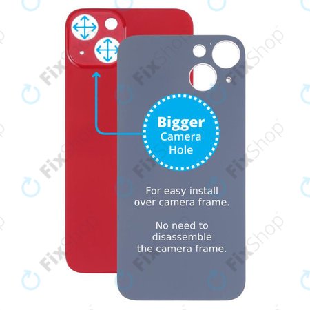 Apple iPhone 13 - Backcover Glas Vergrössertes Ringloch für die Kamera (Red)