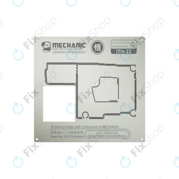 Mechanic iTin 22 - Stahlschablone für die Hauptplatine für iPhone 11 Pro, 11 Pro Max
