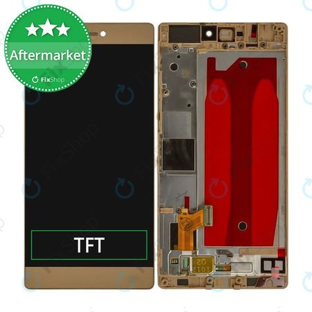 Huawei P8 - LCD Display + Touchscreen Front Glas + Rahmen (Gold) TFT