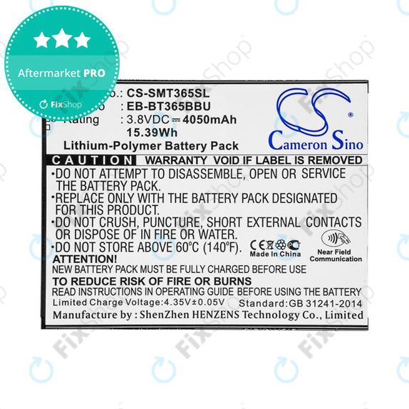 Akku batterie für Samsung Galaxy Tab Active 2 8.0, 4050mAh, Li-Pol, 3.8V, EB-BT365BBU, HQ