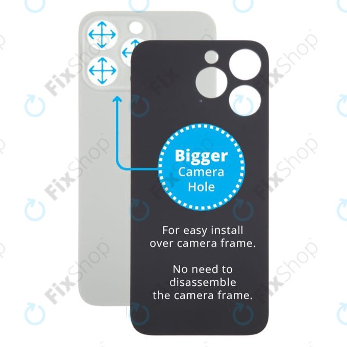 Apple iPhone 15 Pro Max - Backcover Glas Vergrössertes Ringloch für die Kamera (Natural Titanium)