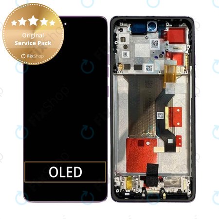 Motorola Edge 60 Pro - LCD Display + Touchscreen Front Glas + Rahmen (Sparkling Grape) - 5D68C30047 Genuine Service Pack