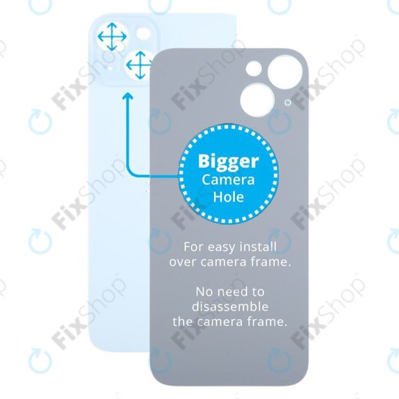 Apple iPhone 15 Plus - Backcover Glas Vergrössertes Ringloch für die Kamera (Blue)