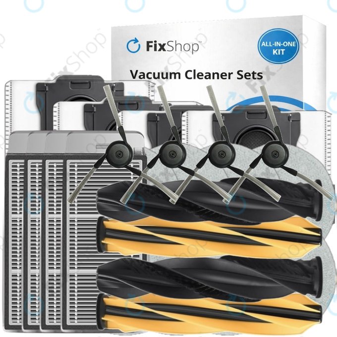 Ersatzteilset für Dreame X50 Ultra, L50 Ultra, L40s Ultra, L40s Pro Ultra, X50 Master, Mova V50 (2 Paare Hauptbürsten, 4x Filter, 4x Seitenbürste, 8x Wischtuch, 4x Staubbeutel)