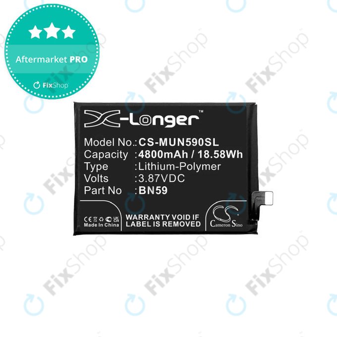 Xiaomi Redmi Note 10 M2101K7AI M2101K7AG, Note 10S M2101K7BG M2101K7BI - Akku Batterie BN59 4800mAh HQ