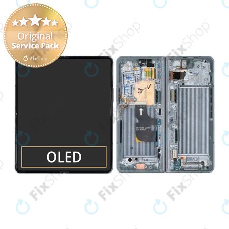 Samsung Galaxy Z Fold 4 F936B - LCD Display + Touchscreen Front Glas + Rahmen (Graygreen) - GH82-29461B, GH82-29462B Genuine Service Pack