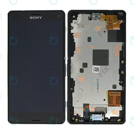 Sony Xperia Z3 Compact D5803 - LCD Display + Touchscreen front Glas + Rahmen (Schwarz) - 1289-2667