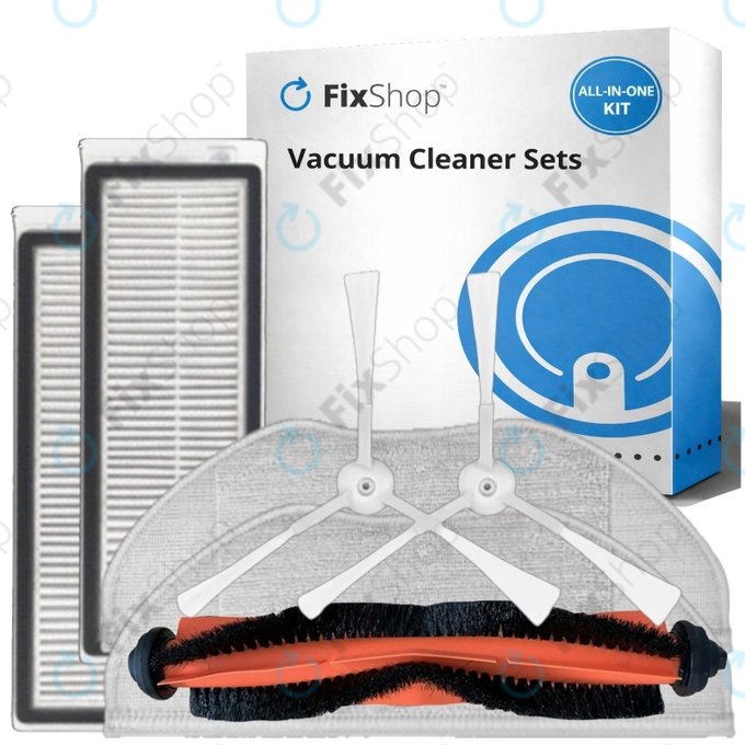 Ersatzteilset für Xiaomi Mi Robot Vacuum Mop Essential (Mijia G1) (1x Hauptbürste, 2x Filter, 2x Seitenbürste, 2x Wischtuch)