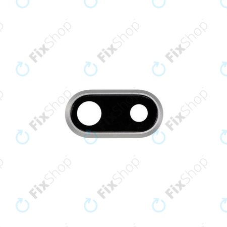 Apple iPhone 8 Plus - Rückfahrkameraglas mit Rahmen (Silver)