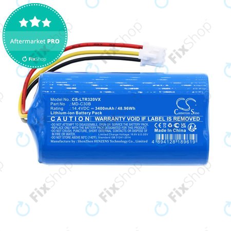 Akku batterie für Blaupunkt BlueBot XSMART, 3400mAh, Li-Ion, 14.4V, BPK-VCBB1XB, Xboost, D071-INR-CH-4S1P, HQ
