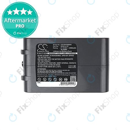 Dyson DC58, DC61, DC62, DC72, DC74, V6 - Akku Batterie 965874-02 Li-Ion 21.6V 2500mAh HQ