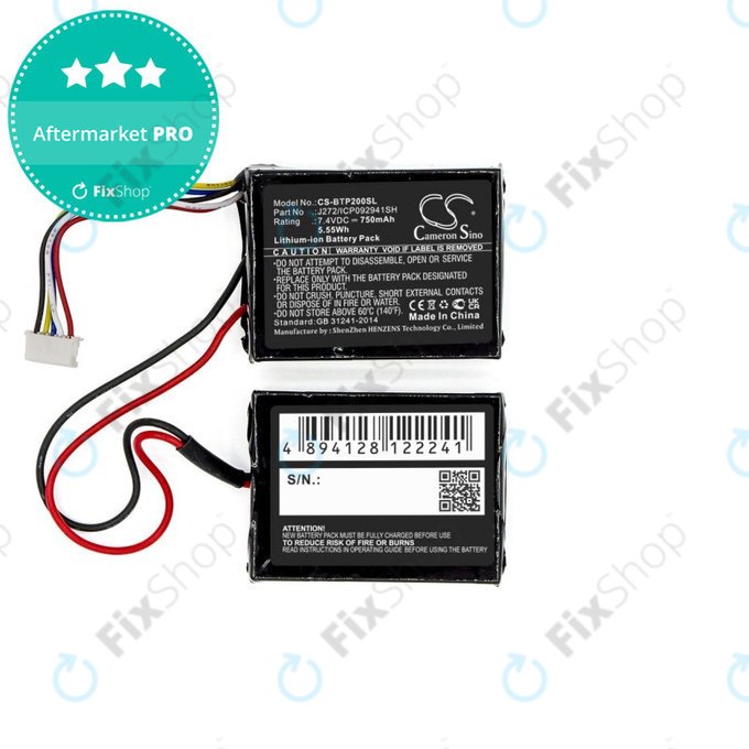 Batterie für Beats Pill 2.0, 750mAh, Li-Ion, 7.4V, J272/ICP092941SH, HQ