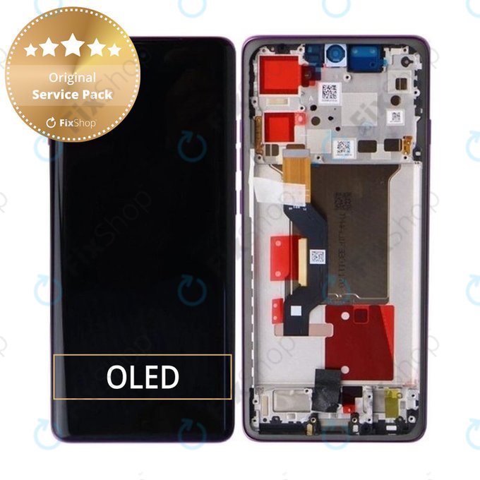 Motorola Edge 60 Pro - LCD Display + Touchscreen Front Glas + Rahmen (Sparkling Grape) - 5D68C30047 Genuine Service Pack
