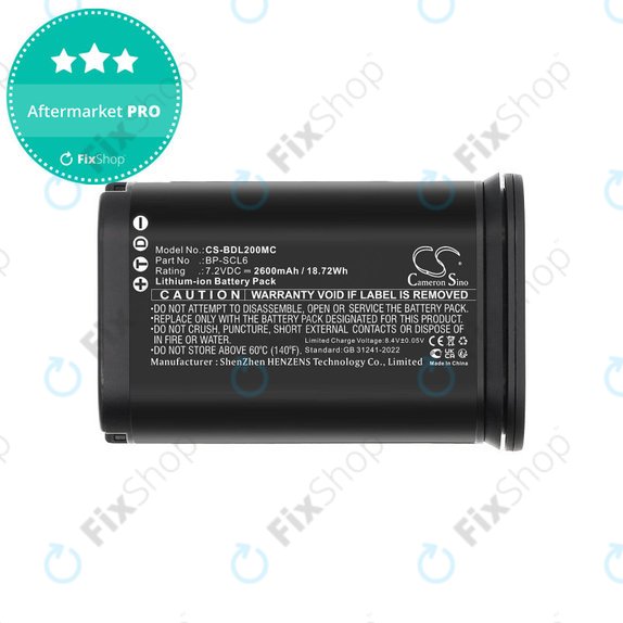 Batterie für Leica Q2, Q3, SL2, SL2s, 2600mAh, Li-Ion, 7.2V, BP-SCL6, HQ
