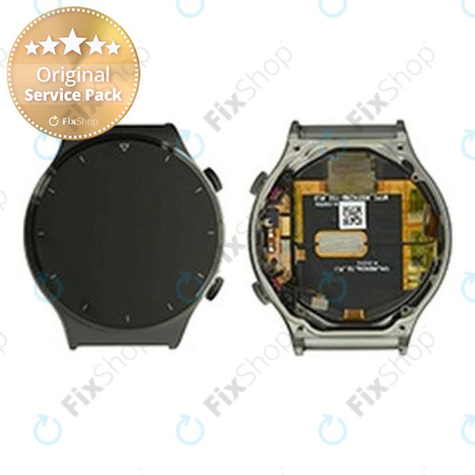 Huawei Watch GT 2 Pro Vidar-B19 - LCD Display + Touchscreen front Glas + Rahmen (Night Black) - 02353VUA Genuine Service Pack