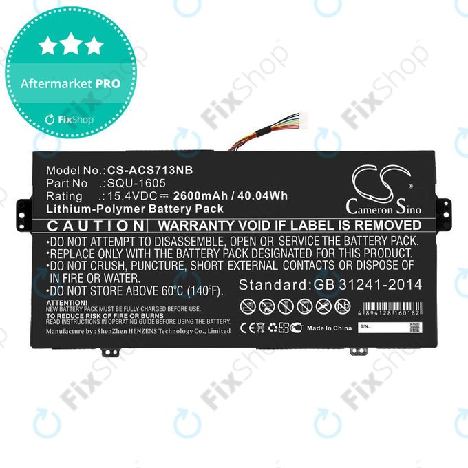 Akku batterie für Acer SF713-51, 2600mAh, Li-Pol, 15.4V, SQU-1605, HQ