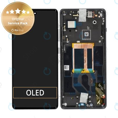 OnePlus 12R - LCD Display + Touchscreen Front Glas + Rahmen (Iron Grey) - 621029000157 Genuine Service Pack