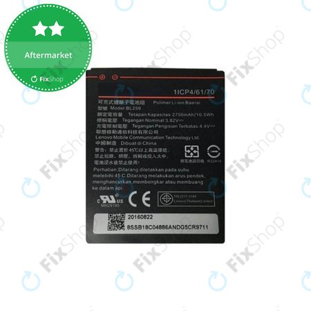 Lenovo VIBE K5 A6020a40, K5 Plus A6020a46, C2 K10a40 - Akku Batterie BL259 2750mAh