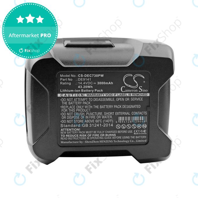 Akku batterie für Dewalt DC528, DC612, DC728, DC830, Wurth BS 14-A, 3000mAh, Li-Ion, 14.4V, DE9141, HQ