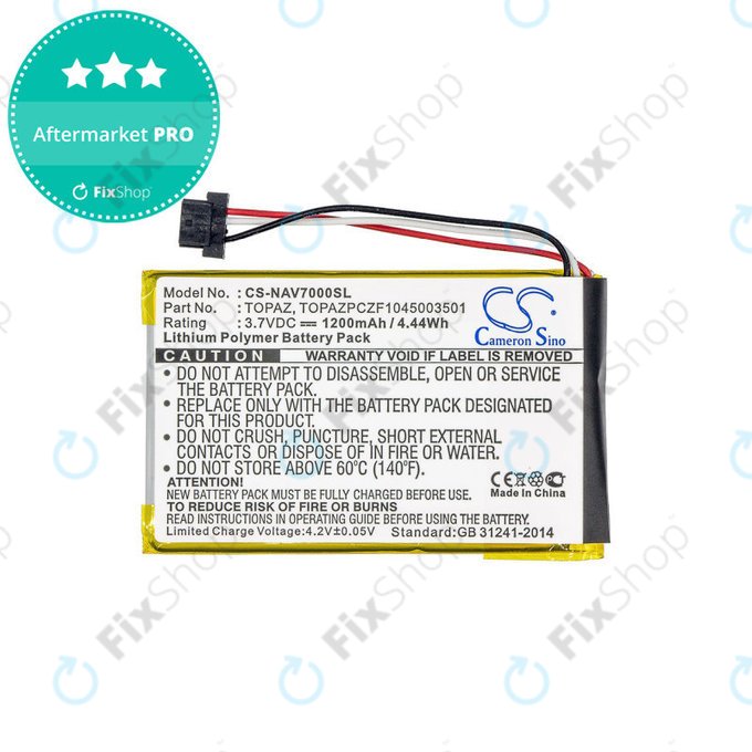 Batterie für Navigon 70, 1200mAh, Li-Pol, 3.7V, Topaz, HQ