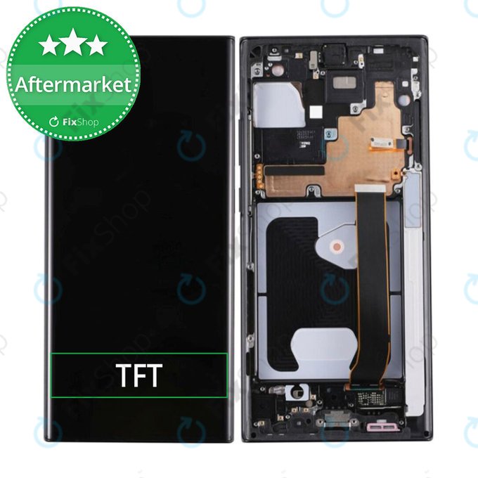 Samsung Galaxy Note 20 Ultra N986B - LCD Display + Touchscreen Front Glas + Rahmen (Mystic Black) TFT