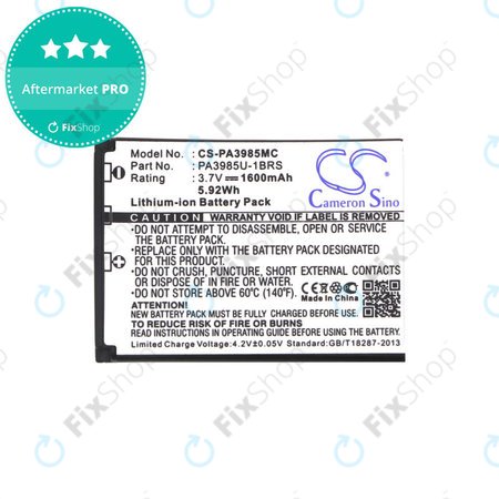 Batterie für Toshiba Camileo X200, X400, 1600mAh, Li-Ion, 3.7V, PA3985, HQ