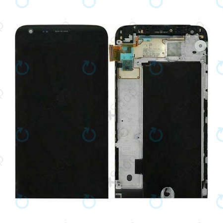 LG G5 H850 - LCD Display + Touchscreen front Glas + Rahmen (Schwarz) - ACQ88809161-01