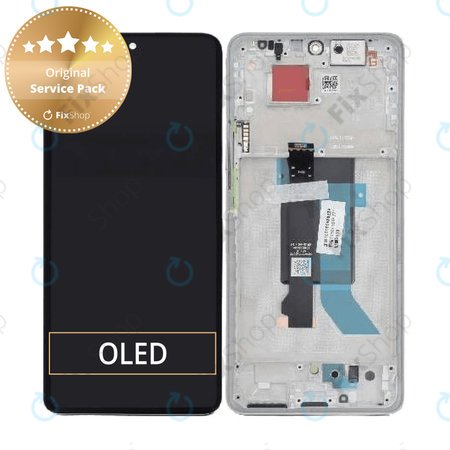 Xiaomi Poco X7 24095PCADG - LCD Display + Touchscreen Front Glas + Rahmen (Silver) - 5600030O16P00 Genuine Service Pack